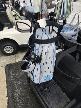 G/FORE White and Blue Quilted Golf Stand Bag